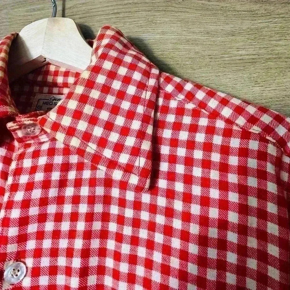 Hudson Bay Vintage Checker Pattern Wool Button Up Shirt Mens Sm - Picture 7 of 10
